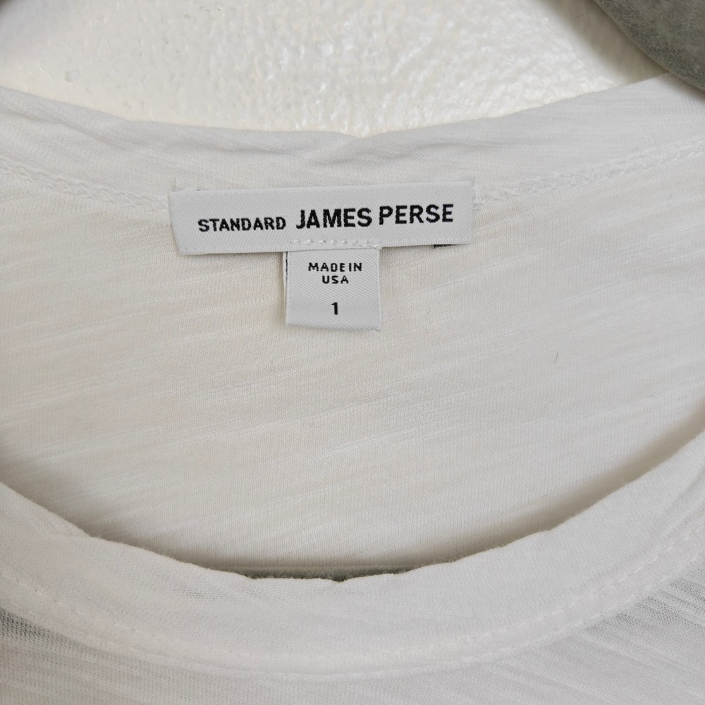 James Perse Womens Top 1 Small White Long Sleeve Crew Slub Supima Cotton - Picture 5 of 7